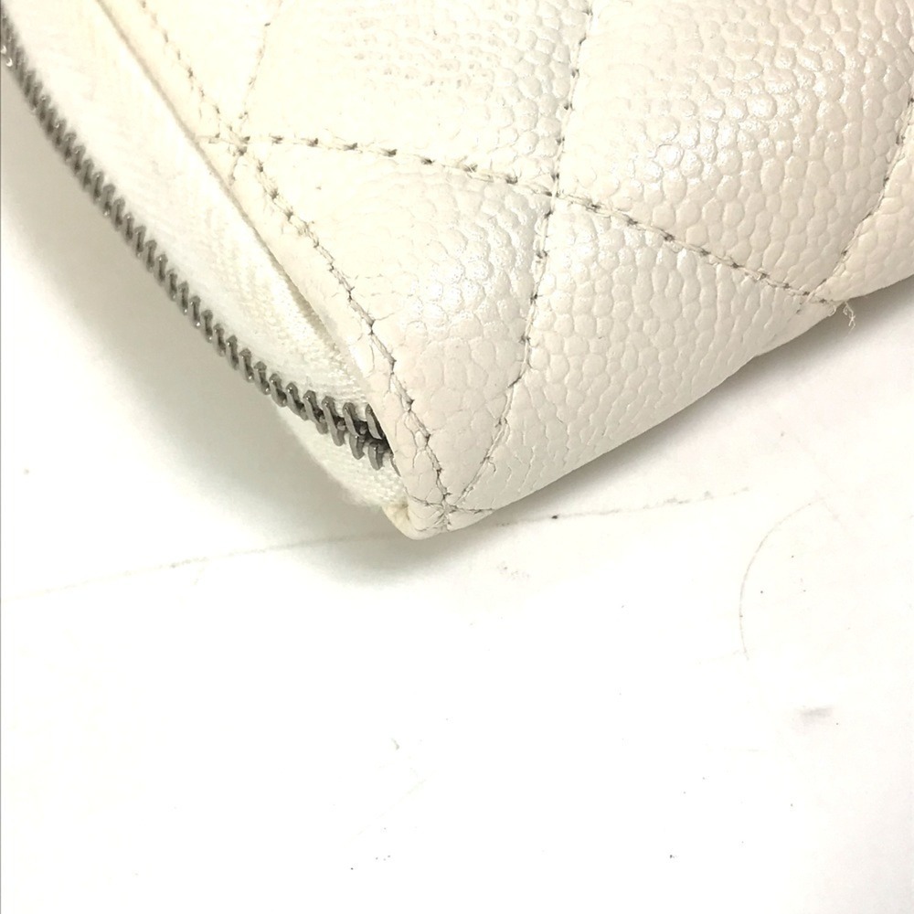 CHANEL Authentic White Caviar Leather Logo Wallet - Picture 14 of 16